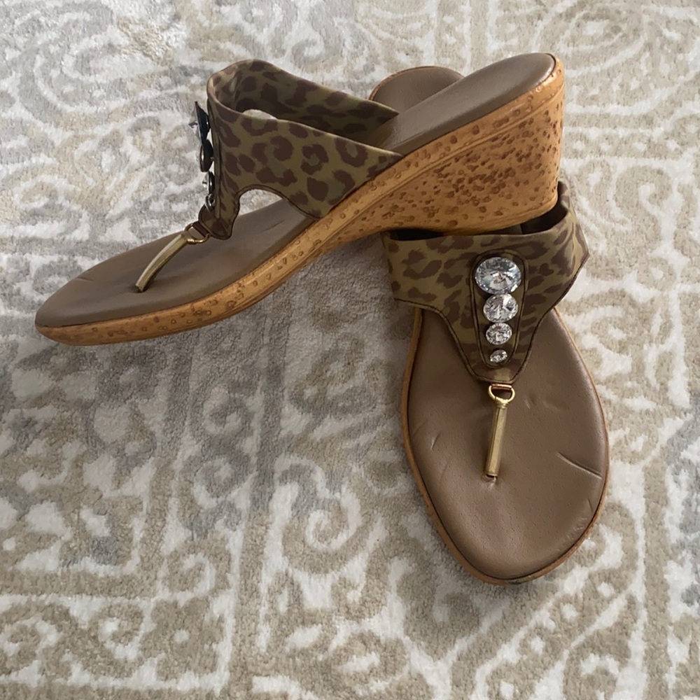 Animal print wedges